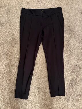 LOFT Black Ponte Ankle Pants size 10 skinny fit stretch fabric